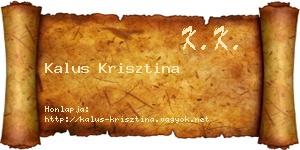 Kalus Krisztina névjegykártya